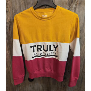 Truly Hard Seltzer Fleece Alcohol Beer Promo L/S Sweatshirt Size AS  Adult Small